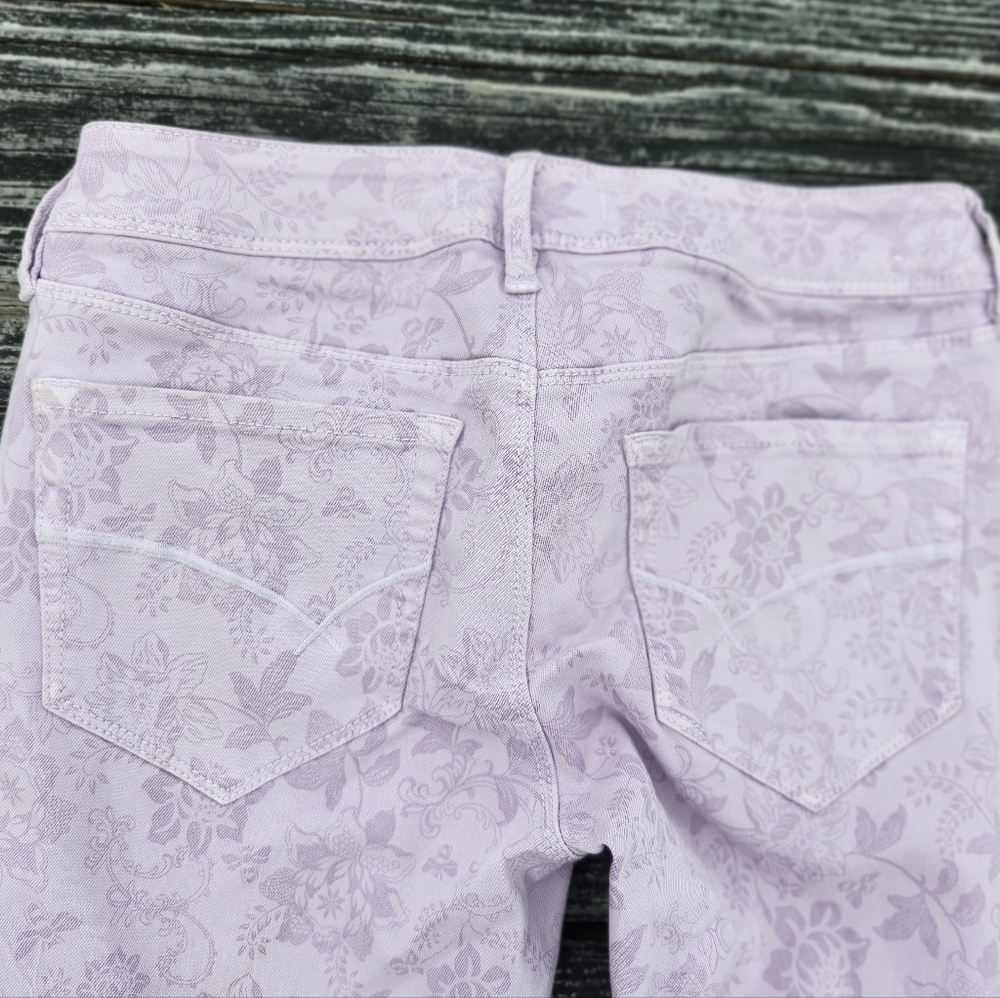 Size 5 Light Purple Violet Floral Skinny Jeans Bullhead Denim